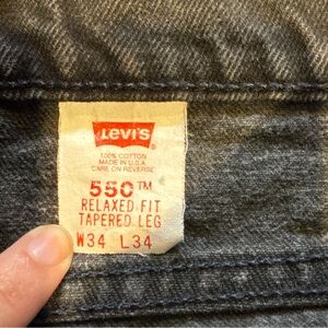1997 Vintage Levis 550 Black Relaxed Fit Taper Leg Denim Jeans